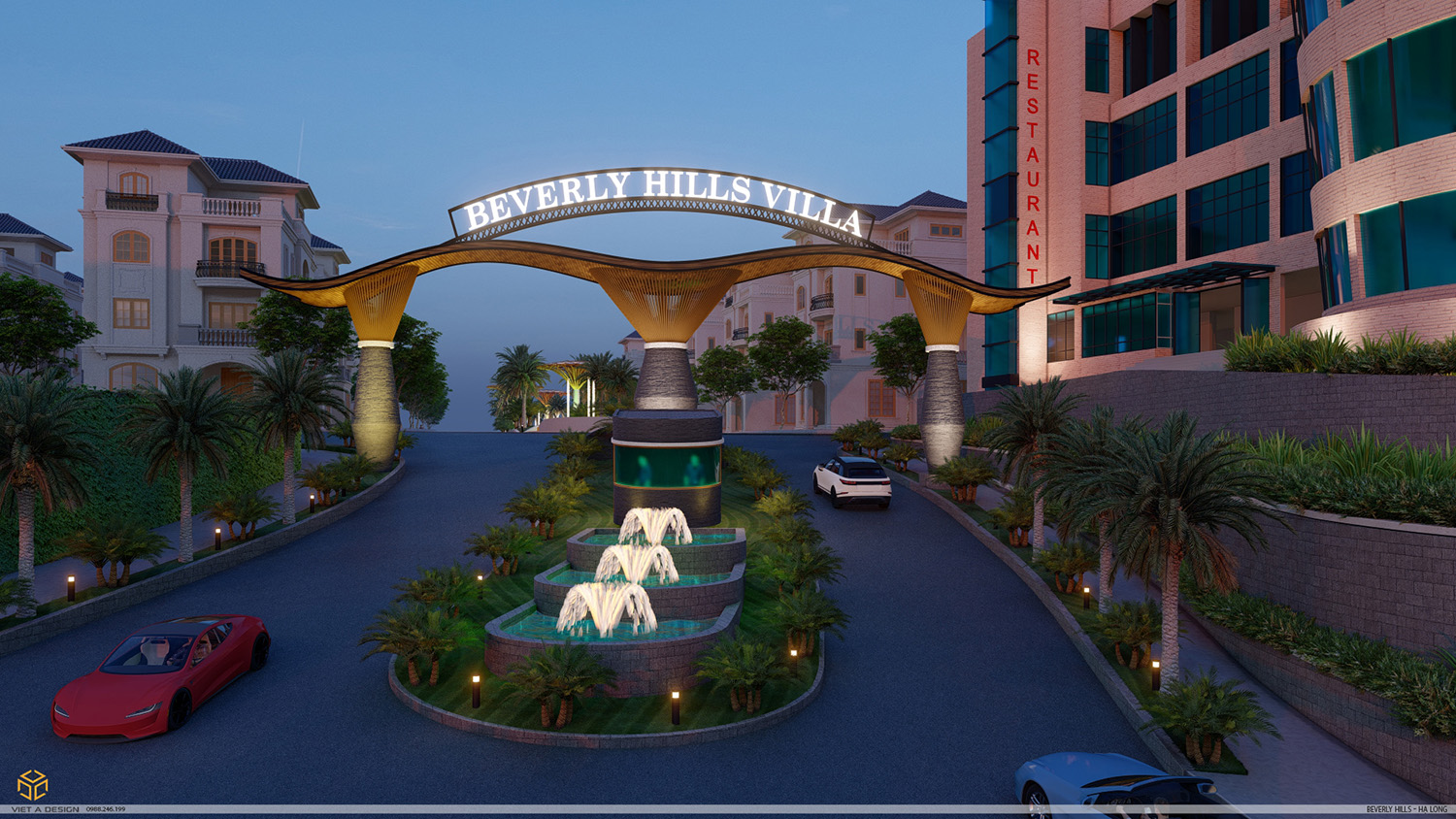 Cổng và cảnh quan dự án Berlyver hills Hạ Long