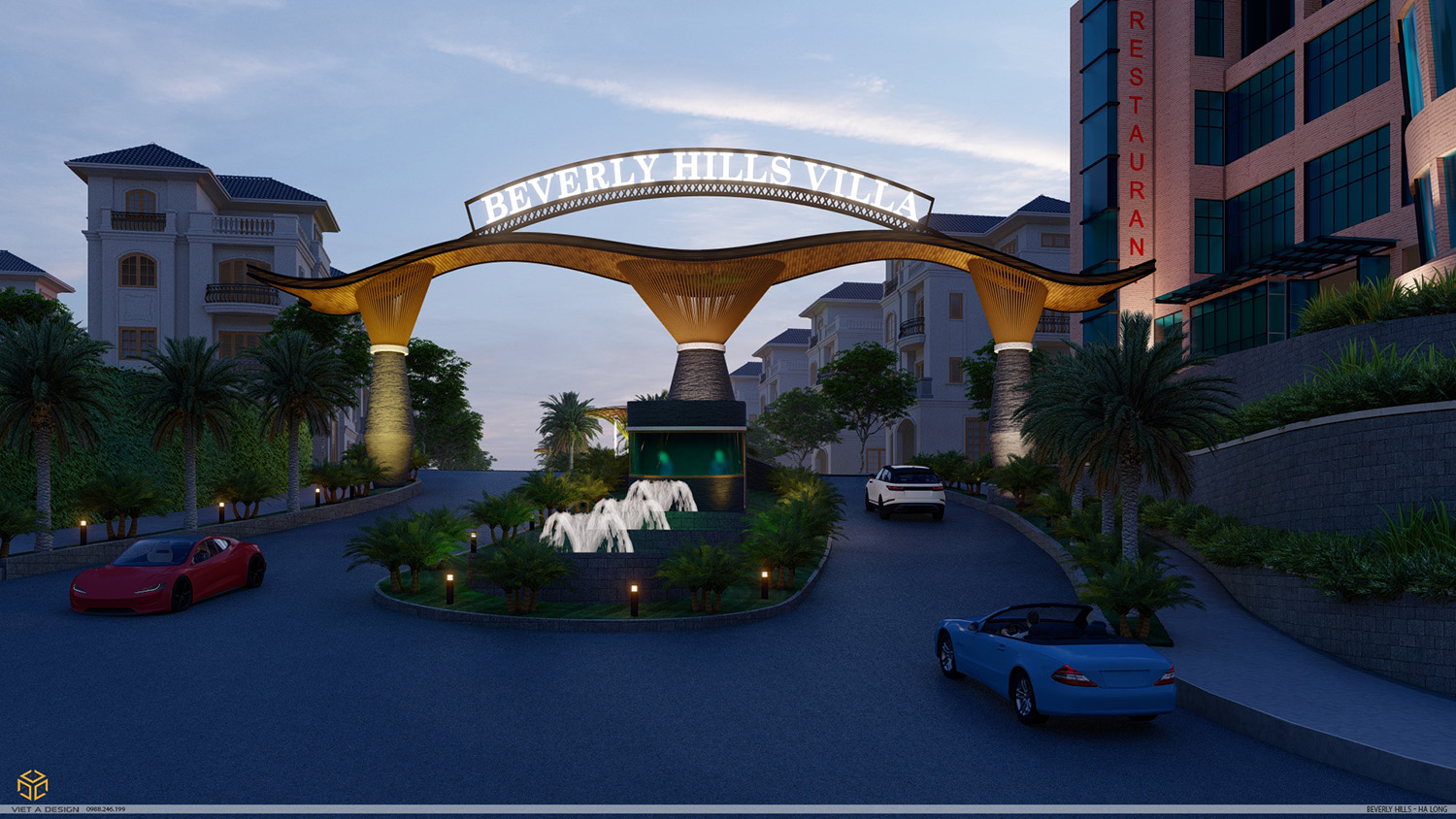 Cổng và cảnh quan dự án Berlyver hills Hạ Long